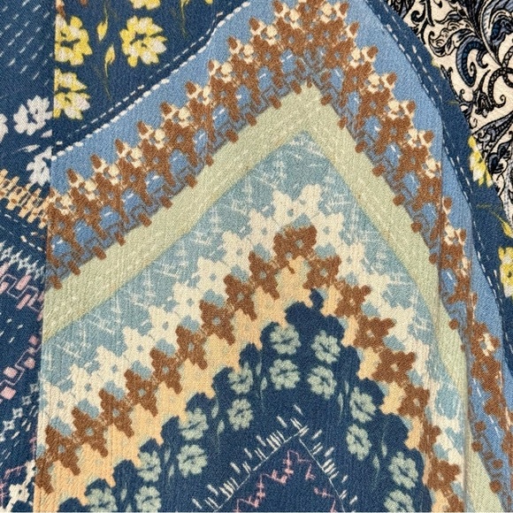 Oddy Mixed Print Longline Open Front Floral Boho Patchwork Kimono Cardigan - Picture 7 of 9